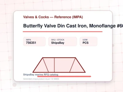 Butterfly Valve Din Cast Iron, Monoflange #6020 200Mm - Valves & Cocks — Reference (IMPA) - IMPA 756351 - UOM PCS