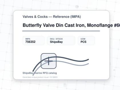 Butterfly Valve Din Cast Iron, Monoflange #6020 250Mm - Valves & Cocks — Reference (IMPA) - IMPA 756352 - UOM PCS