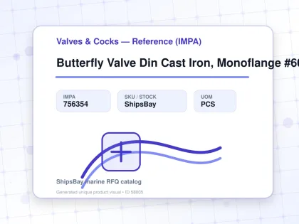 Butterfly Valve Din Cast Iron, Monoflange #6020 350Mm - Valves & Cocks — Reference (IMPA) - IMPA 756354 - UOM PCS