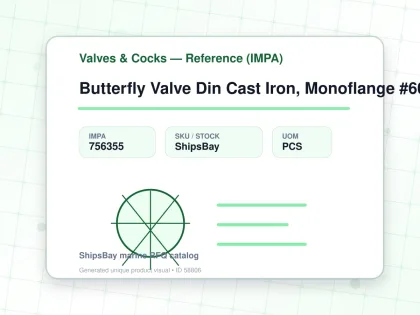 Butterfly Valve Din Cast Iron, Monoflange #6020 400Mm - Valves & Cocks — Reference (IMPA) - IMPA 756355 - UOM PCS