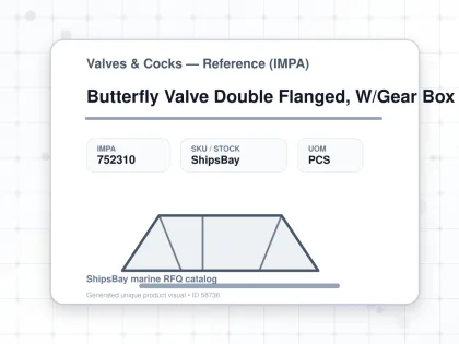 Butterfly Valve Double Flanged, W/Gear Box N.cast Iron 300Mm - Valves & Cocks — Reference (IMPA) - IMPA 752310 - UOM PCS