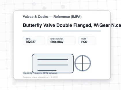 Butterfly Valve Double Flanged, W/Gear N.cast Iron 10Kg 250Mm - Valves & Cocks — Reference (IMPA) - IMPA 752327 - UOM PCS