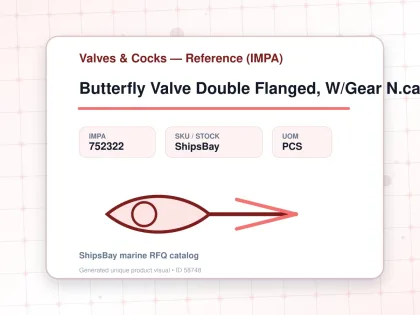 Butterfly Valve Double Flanged, W/Gear N.cast Iron 10Kg 80Mm - Valves & Cocks — Reference (IMPA) - IMPA 752322 - UOM PCS