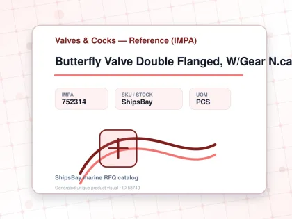 Butterfly Valve Double Flanged, W/Gear N.cast Iron 5Kg 100Mm - Valves & Cocks — Reference (IMPA) - IMPA 752314 - UOM PCS
