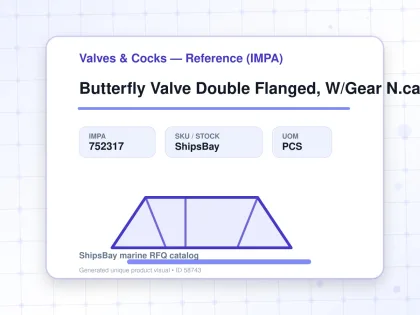 Butterfly Valve Double Flanged, W/Gear N.cast Iron 5Kg 200Mm - Valves & Cocks — Reference (IMPA) - IMPA 752317 - UOM PCS