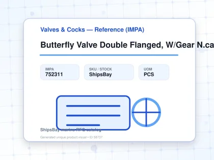 Butterfly Valve Double Flanged, W/Gear N.cast Iron 5Kg 50Mm - Valves & Cocks — Reference (IMPA) - IMPA 752311 - UOM PCS