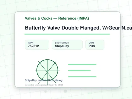 Butterfly Valve Double Flanged, W/Gear N.cast Iron 5Kg 65Mm - Valves & Cocks — Reference (IMPA) - IMPA 752312 - UOM PCS