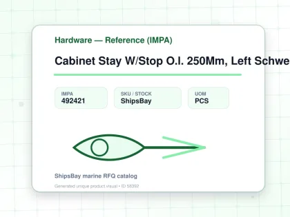 Cabinet Stay W/Stop O.l. 250Mm, Left Schwepper 2658 - Hardware — Reference (IMPA) - IMPA 492421 - UOM PCS
