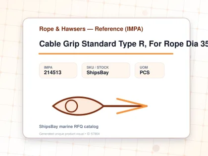 Cable Grip Standard Type R, For Rope Dia 35-42Mm - Rope & Hawsers — Reference (IMPA) - IMPA 214513 - UOM PCS