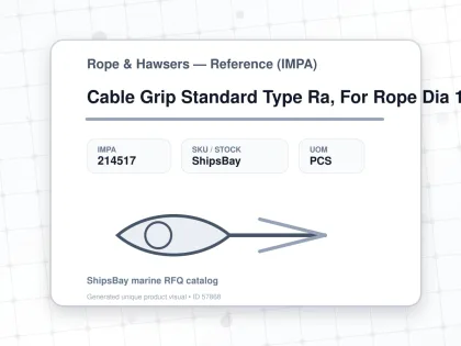 Cable Grip Standard Type Ra, For Rope Dia 13-16Mm - Rope & Hawsers — Reference (IMPA) - IMPA 214517 - UOM PCS