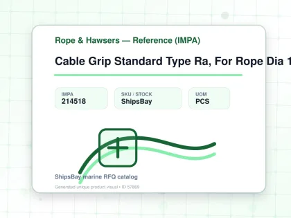 Cable Grip Standard Type Ra, For Rope Dia 16-21Mm - Rope & Hawsers — Reference (IMPA) - IMPA 214518 - UOM PCS