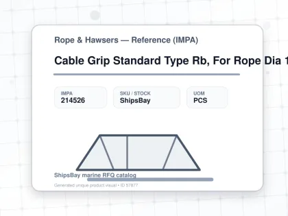 Cable Grip Standard Type Rb, For Rope Dia 13-16Mm - Rope & Hawsers — Reference (IMPA) - IMPA 214526 - UOM PCS