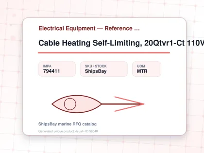 Cable Heating Self-Limiting, 20Qtvr1-Ct 110V 20W/Ft - Electrical Equipment — Reference (IMPA) - IMPA 794411 - UOM MTR