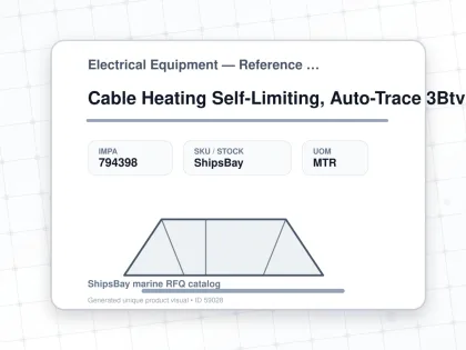Cable Heating Self-Limiting, Auto-Trace 3Btv2-Cr 220V 9W/M - Electrical Equipment — Reference (IMPA) - IMPA 794398 - UOM MTR