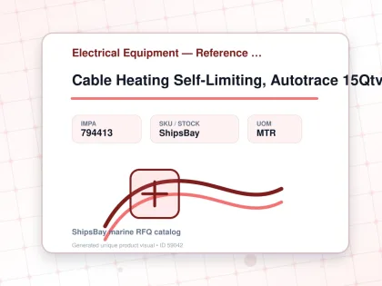 Cable Heating Self-Limiting, Autotrace 15Qtvr2Ct 220V 51W/M - Electrical Equipment — Reference (IMPA) - IMPA 794413 - UOM MTR
