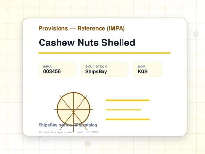 Cashew Nuts Shelled - Provisions — Reference (IMPA) - IMPA 003456 - UOM KGS