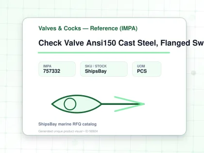 Check Valve Ansi150 Cast Steel, Flanged Swing Type #1810 3" - Valves & Cocks — Reference (IMPA) - IMPA 757332 - UOM PCS