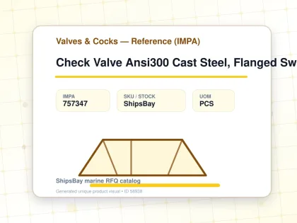 Check Valve Ansi300 Cast Steel, Flanged Swing Type #1811 12" - Valves & Cocks — Reference (IMPA) - IMPA 757347 - UOM PCS