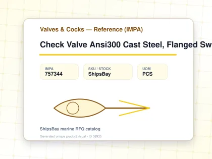 Check Valve Ansi300 Cast Steel, Flanged Swing Type #1811 6" - Valves & Cocks — Reference (IMPA) - IMPA 757344 - UOM PCS