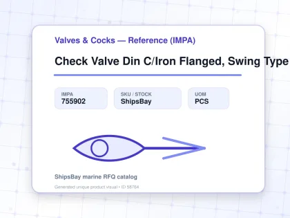 Check Valve Din C/Iron Flanged, Swing Type Pn16 #83Br 50Mm - Valves & Cocks — Reference (IMPA) - IMPA 755902 - UOM PCS