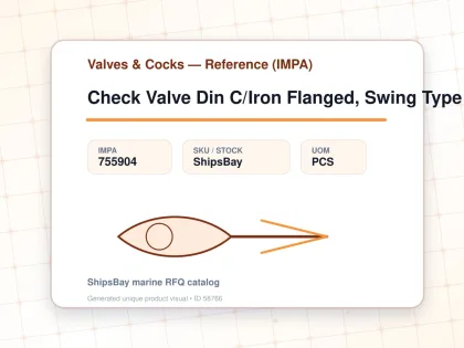 Check Valve Din C/Iron Flanged, Swing Type Pn16 #83Br 80Mm - Valves & Cocks — Reference (IMPA) - IMPA 755904 - UOM PCS