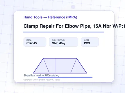 Clamp Repair For Elbow Pipe, 15A Nbr W/P:18Kgf/Cm2 - Hand Tools — Reference (IMPA) - IMPA 614045 - UOM PCS