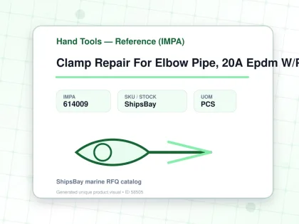 Clamp Repair For Elbow Pipe, 20A Epdm W/P:18Kgf/Cm2 - Hand Tools — Reference (IMPA) - IMPA 614009 - UOM PCS