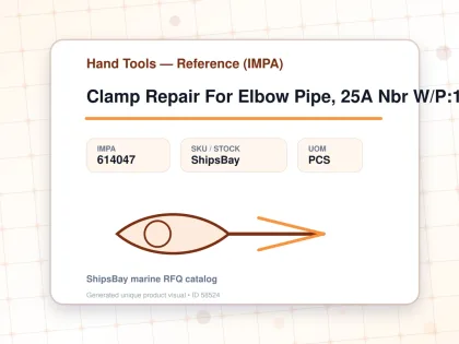 Clamp Repair For Elbow Pipe, 25A Nbr W/P:18Kgf/Cm2 - Hand Tools — Reference (IMPA) - IMPA 614047 - UOM PCS