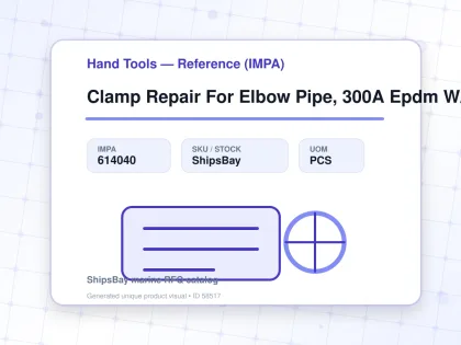 Clamp Repair For Elbow Pipe, 300A Epdm W/P:10Kgf/Cm2 - Hand Tools — Reference (IMPA) - IMPA 614040 - UOM PCS
