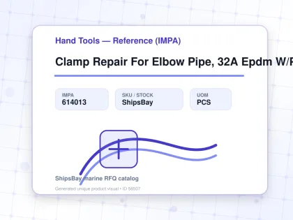 Clamp Repair For Elbow Pipe, 32A Epdm W/P:18Kgf/Cm2 - Hand Tools — Reference (IMPA) - IMPA 614013 - UOM PCS