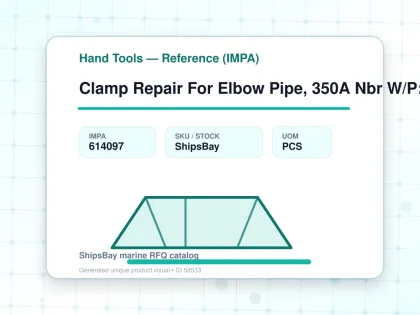 Clamp Repair For Elbow Pipe, 350A Nbr W/P:10Kgf/Cm2 - Hand Tools — Reference (IMPA) - IMPA 614097 - UOM PCS