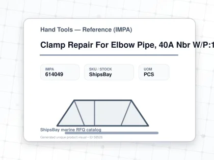 Clamp Repair For Elbow Pipe, 40A Nbr W/P:16Kgf/Cm2 - Hand Tools — Reference (IMPA) - IMPA 614049 - UOM PCS