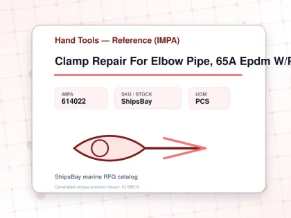 Clamp Repair For Elbow Pipe, 65A Epdm W/P:15Kgf/Cm2 - Hand Tools — Reference (IMPA) - IMPA 614022 - UOM PCS