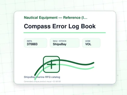 Compass Error Log Book - Nautical Equipment — Reference (IMPA) - IMPA 370883 - UOM VOL