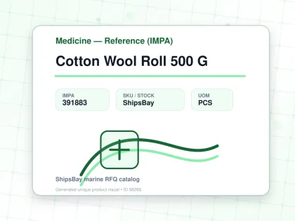 Cotton Wool Roll 500 G - Medicine — Reference (IMPA) - IMPA 391883 - UOM PCS