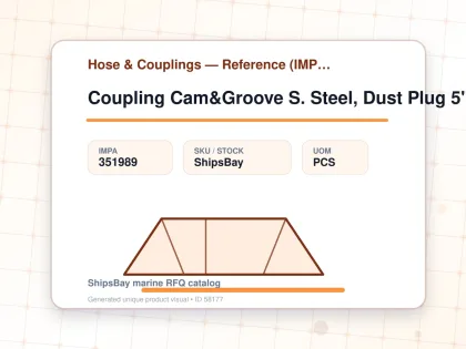 Coupling Cam&Groove S. Steel, Dust Plug 5" - Hose & Couplings — Reference (IMPA) - IMPA 351989 - UOM PCS