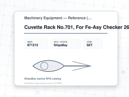 Cuvette Rack No.701, For Fe-Asy Checker 26 - Machinery Equipment — Reference (IMPA) - IMPA 871212 - UOM SET