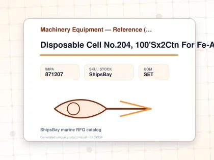 Disposable Cell No.204, 100'Sx2Ctn For Fe-Asy Checker - Machinery Equipment — Reference (IMPA) - IMPA 871207 - UOM SET