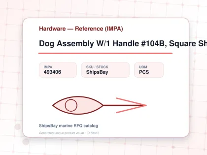 Dog Assembly W/1 Handle #104B, Square Shaft Distance 165Mm - Hardware — Reference (IMPA) - IMPA 493406 - UOM PCS