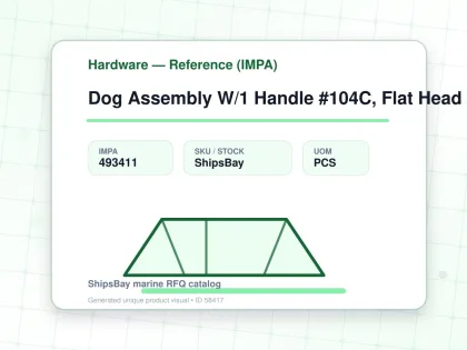 Dog Assembly W/1 Handle #104C, Flat Head Shaft Distance 133Mm - Hardware — Reference (IMPA) - IMPA 493411 - UOM PCS