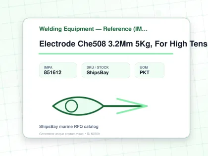 Electrode Che508 3.2Mm 5Kg, For High Tensile Steel - Welding Equipment — Reference (IMPA) - IMPA 851612 - UOM PKT