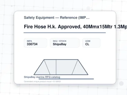 Fire Hose H.k. Approved, 40Mmx15Mtr 1.3Mpa - Safety Equipment — Reference (IMPA) - IMPA 330734 - UOM CL