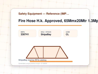 Fire Hose H.k. Approved, 65Mmx20Mtr 1.3Mpa - Safety Equipment — Reference (IMPA) - IMPA 330741 - UOM CL