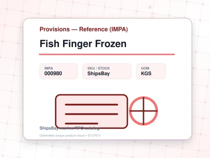 Fish Finger Frozen - Provisions — Reference (IMPA) - IMPA 000980 - UOM KGS
