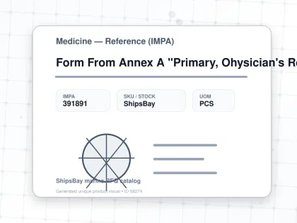 Form From Annex A "Primary, Ohysician's Report Form" - Medicine — Reference (IMPA) - IMPA 391891 - UOM PCS
