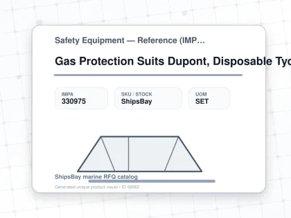 Gas Protection Suits Dupont, Disposable Tychem 10000 Size M - Safety Equipment — Reference (IMPA) - IMPA 330975 - UOM SET