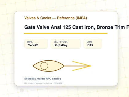 Gate Valve Ansi 125 Cast Iron, Bronze Trim Flange 1800 2-1/2" - Valves & Cocks — Reference (IMPA) - IMPA 757242 - UOM PCS