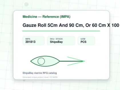 Gauze Roll 5Cm And 90 Cm, Or 60 Cm X 100 M - Medicine — Reference (IMPA) - IMPA 391813 - UOM PCS