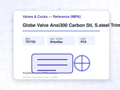 Globe Valve Ansi300 Carbon Stl, S.steel Trim Flanged #1821 8" - Valves & Cocks — Reference (IMPA) - IMPA 757155 - UOM PCS