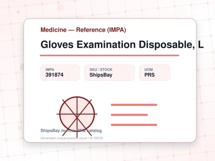 Gloves Examination Disposable, L - Medicine — Reference (IMPA) - IMPA 391874 - UOM PRS